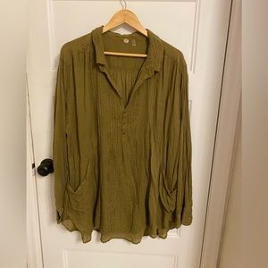 Free People Waverly olive tunic in size large